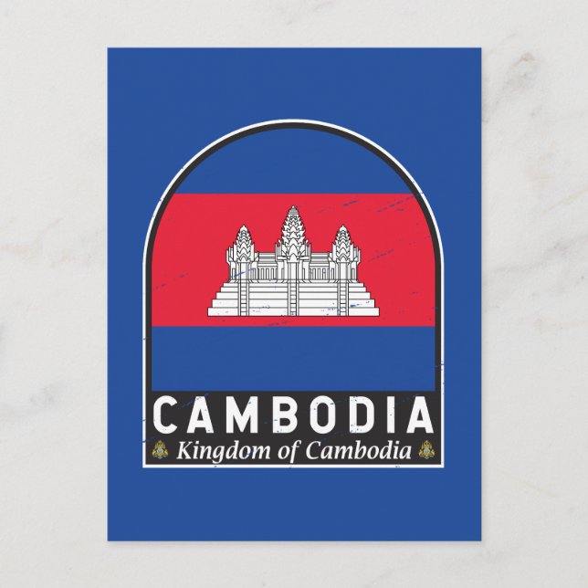 Postal La bandera de Camboya estropeó la cosecha (Anverso)
