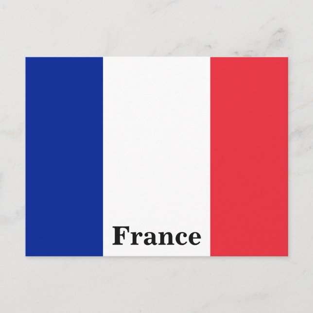 Postal La bandera de Francia de la vieja época del turism (Anverso)