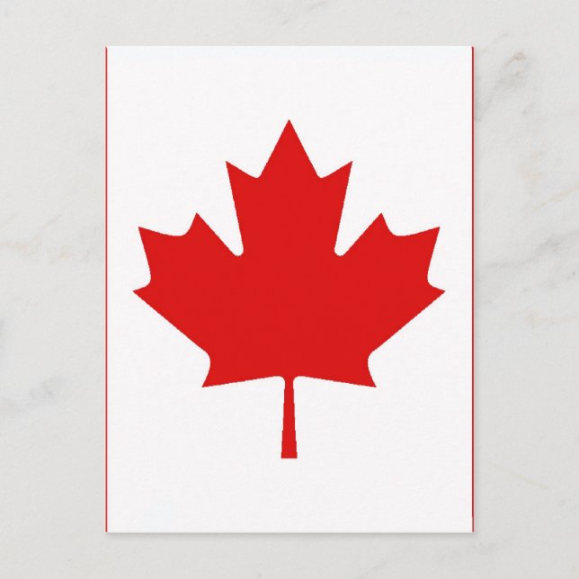 Postal La bandera de la hoja de arce de Canadá (Anverso)
