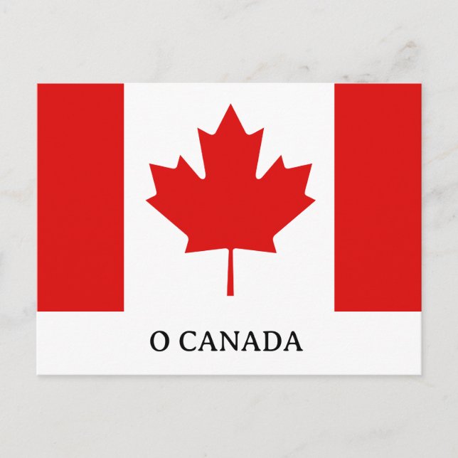 Postal La bandera de la hoja de arce de Canadá (Anverso)