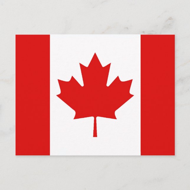 Postal La bandera de la hoja de arce de Canadá (Anverso)