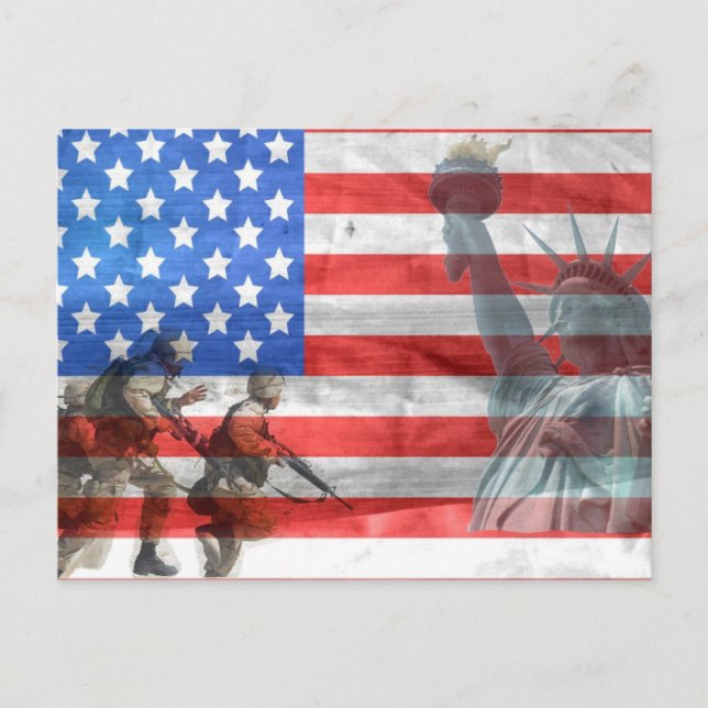 Postal La bandera de los Estados Unidos de América, la li (Anverso)