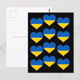 Postal La bandera de Ucrania se corazón de negro