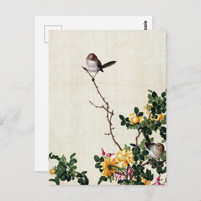 Postal La barbera amarilla y el pescado con el Bella Arte (Anverso / Reverso)