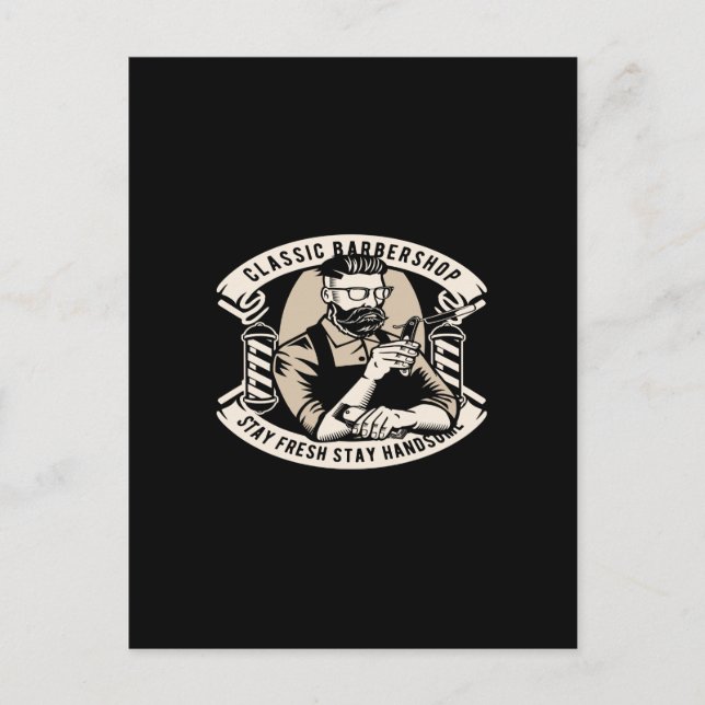 Postal la barbería clásica la estancia fresca la estancia (Anverso)