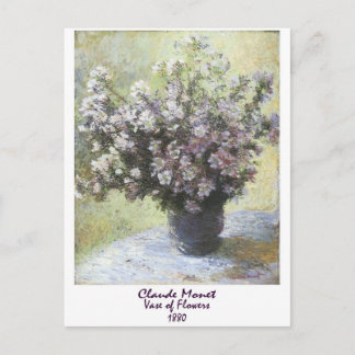 Postal La barrera de flores de Claude Monet