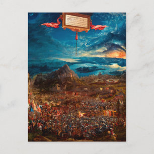Postal La batalla de Alejandro en Issus (1529)