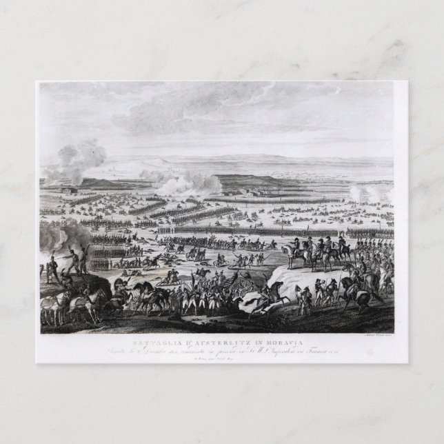 Postal La batalla de Austerlitz en Moravia (Anverso)
