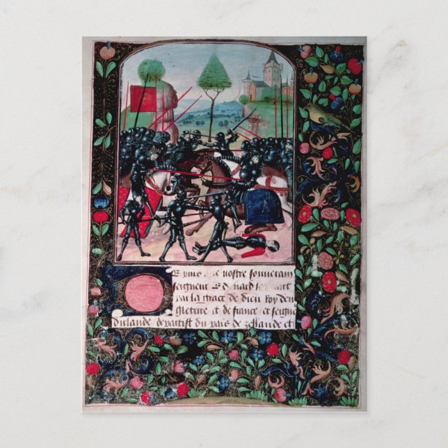 Postal La batalla de Barnet, 1471 (Anverso)