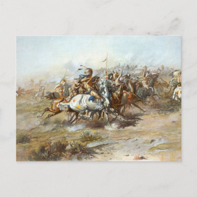 Postal La batalla de Custer contra Charles Marion Russell (Anverso)