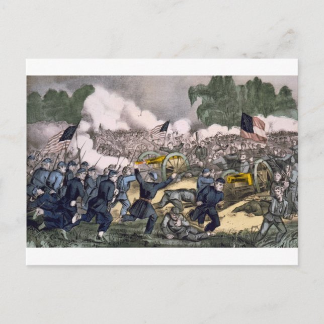 Postal La batalla de Gettysburg, Pa. 3 de julio. 1863 (Anverso)