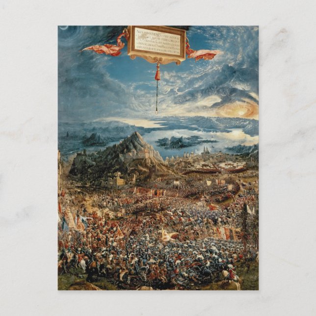 Postal La batalla de Issus (Anverso)