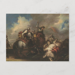 Postal La Batalla de los Caballeros (óleo sobre lienzo)