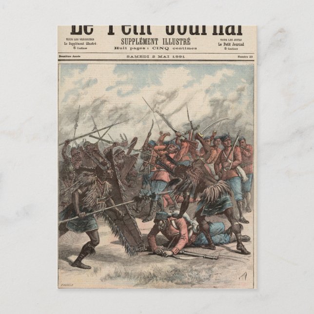 Postal La batalla de Manipur (Anverso)