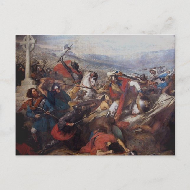 Postal La batalla de Poitiers (Anverso)