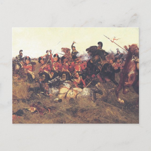 Postal La batalla de Quatre Bras en 1815 (Anverso)