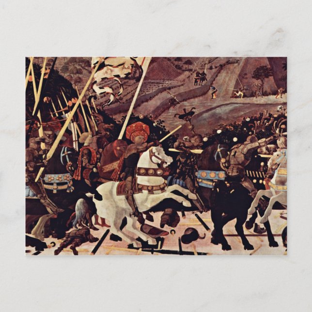 Postal La Batalla De San Romano Por Paolo Uccello (Anverso)