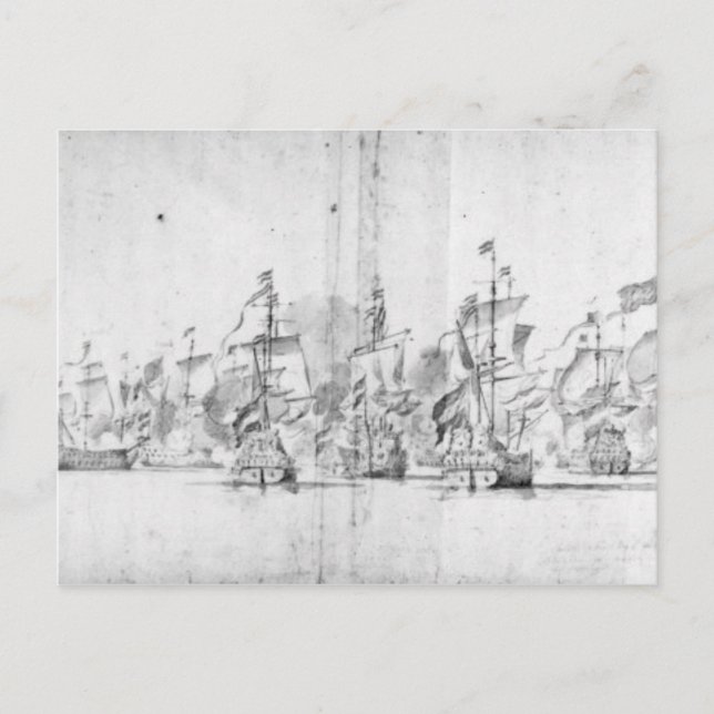Postal La batalla de Solebay, 28 de mayo de 1672 (Anverso)