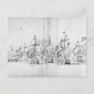 Postal La batalla de Solebay, 28 de mayo de 1672