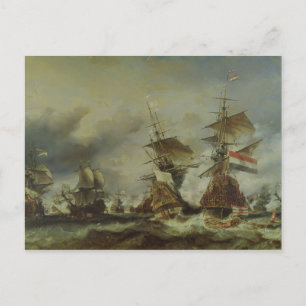 Postal La batalla de Texel, 29 de junio de 1694