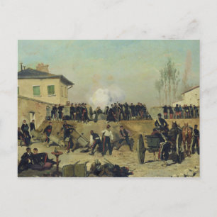Postal La batalla de Villejuif, asedio de París, 1870
