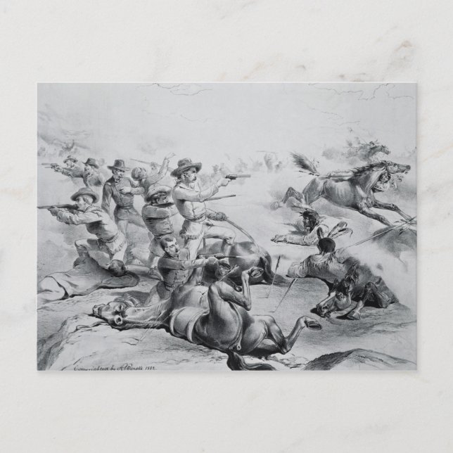 Postal La batalla pasada de general Custer (Anverso)