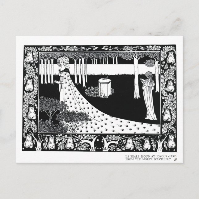 Postal La Beale Isoud en Joyous Gard, ilustracion de ' (Anverso)