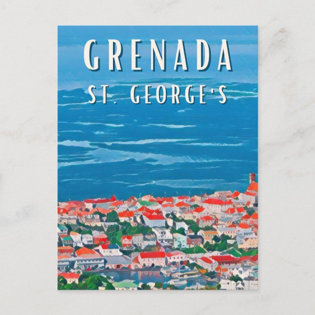 Postal La beauté tropicale de Grenade à Saint George's (Anverso)