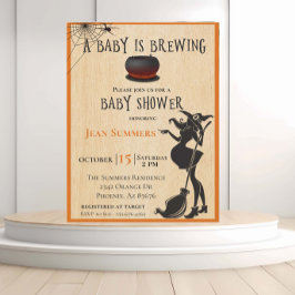 Postal La bebé de Halloween está preparando a la bruja Oc