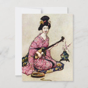 Postal “La bella bailarina de Yedo” de Warwick Goble