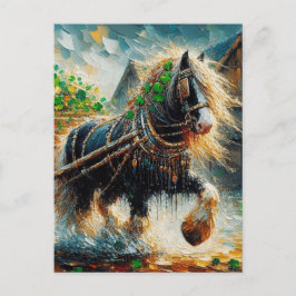 Postal La bella gitana Vanner saltando una carreta de pie