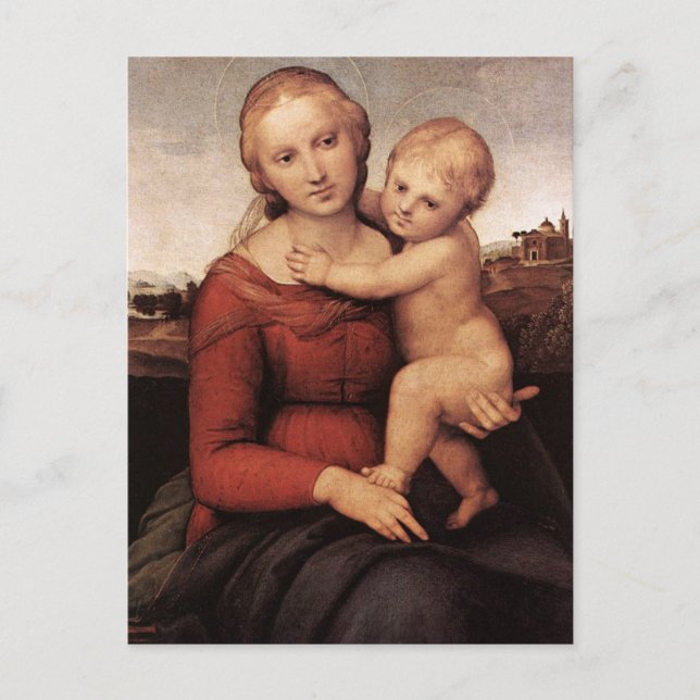 Postal La bella Madonna de Raphael (Anverso)