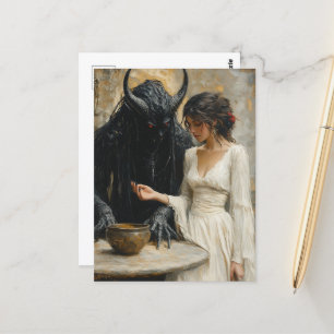 Postal La bella mujer y el demonio