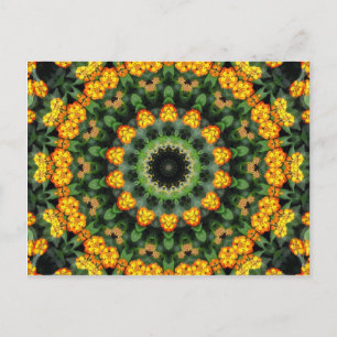 Postal La bella Naranja y el amarillo Lantana Kaleidoscop