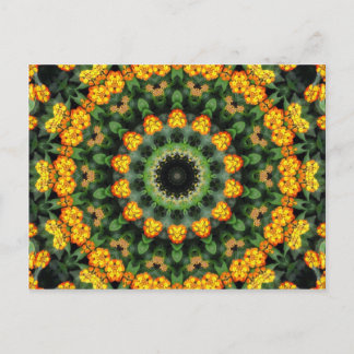 Postal La bella Naranja y el amarillo Lantana Kaleidoscop