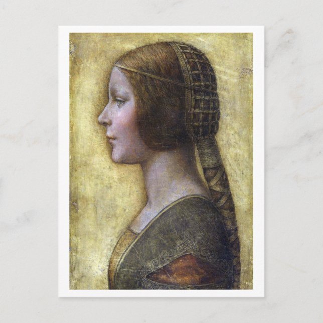 Postal La bella princesa, Leonardo da Vinci (Anverso)