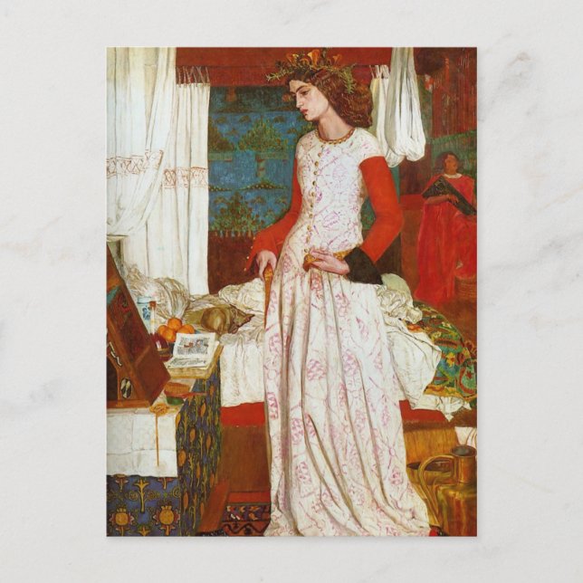 Postal La Belle Iseult | Reina Guenevere, William Morris (Anverso)