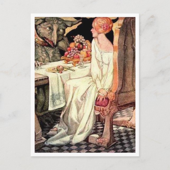 Postal La belleza de Anne Anderson y la bestia (Anverso)