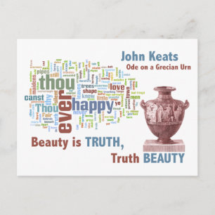 Postal La belleza es verdad - John Keats - Grecian Urn