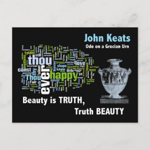Postal La belleza es verdad - John Keats - Grecian Urn