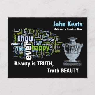 Postal La belleza es verdad - John Keats - Grecian Urn