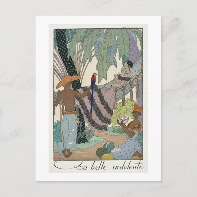 Postal La belleza ociosa (huella de pochoo) (Anverso)