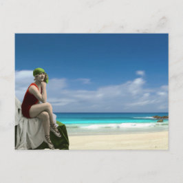 Postal La belleza vintage y la playa