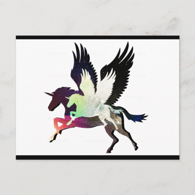 Postal La belleza y el unicornio (Anverso)