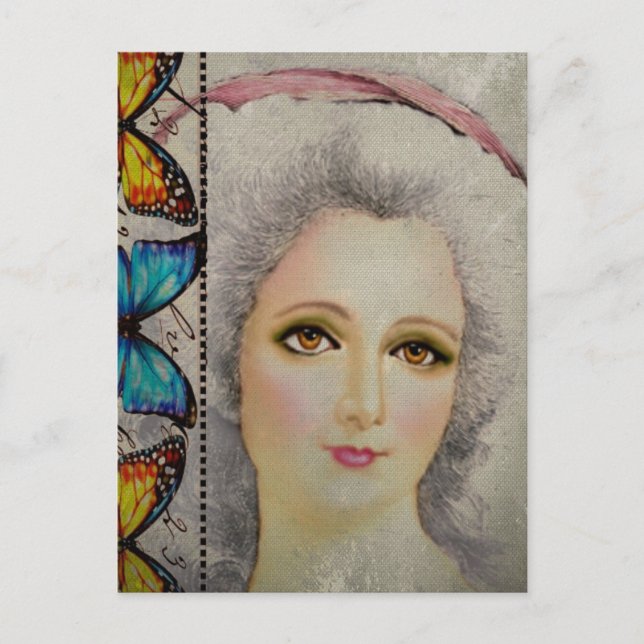 Postal La belleza y las mariposas (Anverso)