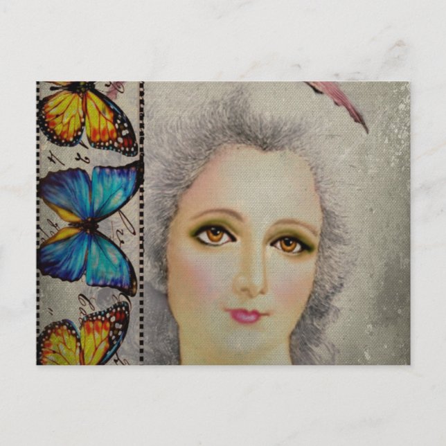 Postal La belleza y las mariposas (Anverso)