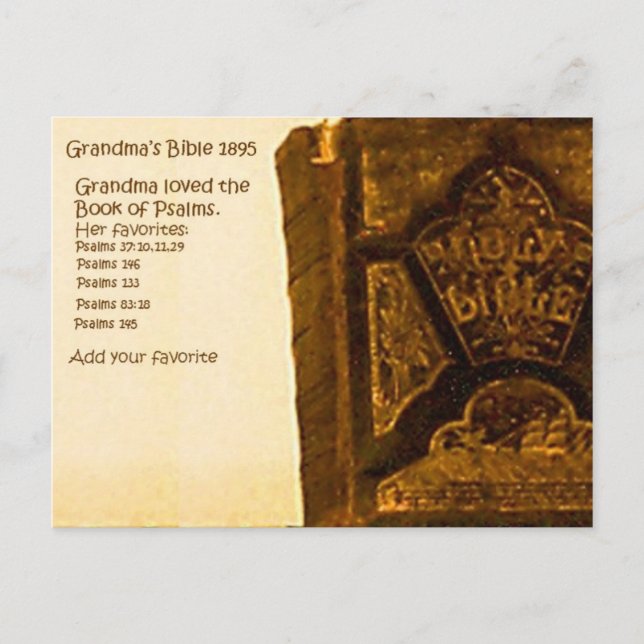 Postal La Biblia de 1895 de la abuela (Anverso)