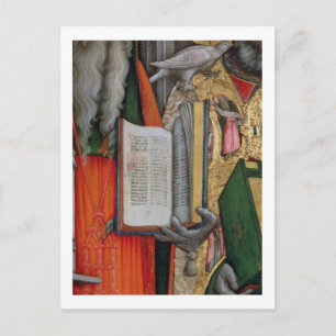 Postal La Biblia de St. Jerome y la paloma de San Gregori