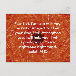 Postal La Biblia versus la cita Inspiradora Isaías 41:10