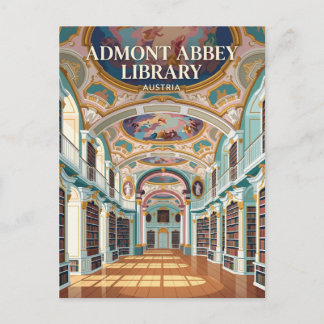 Postal La biblioteca de la Abadía de Admont Austria